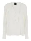 Plain White Shirt With Volant In Lightweight Fabric Woman In White