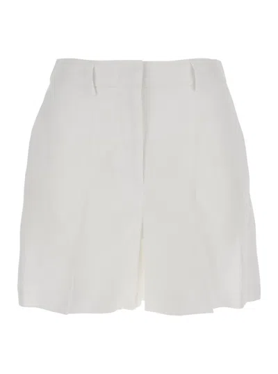 PLAIN WHITE SHORTS WITH BELT LOOPS AT THE WAIST