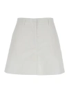Plain White Shorts With Belt Loops In White