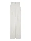 Plain White Wide Pants With Pences