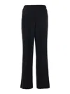 Plain Black Pants With Elastic Rear Waist And Wide Leg In Tech Fabric Woman In Black