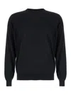 Plain Girocollo In Lana Seta Cachemire In Black