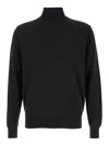 Plain Black Turtleneck Sweater In Black