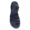 Plaka Women Palm Leaf Sandals In Classic Black In Multi
