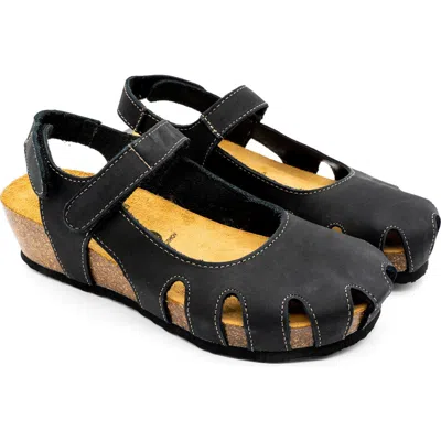 Plakton Amy Sandal In Nobuck Black