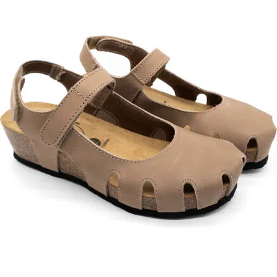 Plakton Amy Sandal In Nobuck Taupe