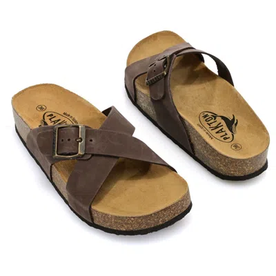 Plakton Baker Slide Sandals In Brown