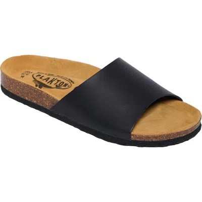 Plakton Bala Slide Sandal In Vaquetilla Black