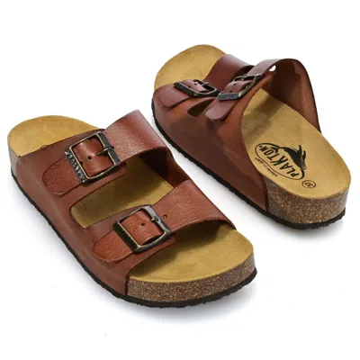 Plakton Beta Slide-on Adjustable Sandals In Brown