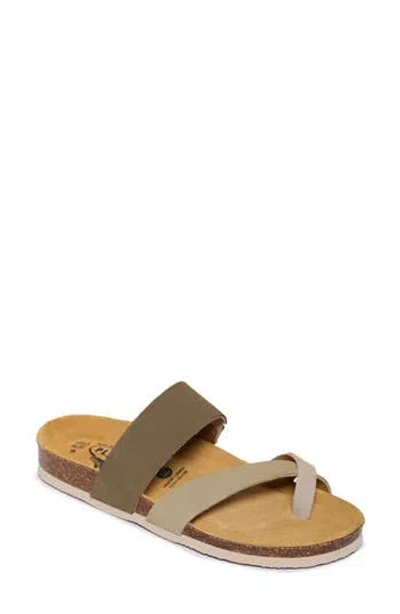 Plakton Blair Sandal In Afelpado Tan Tabaco Tierra