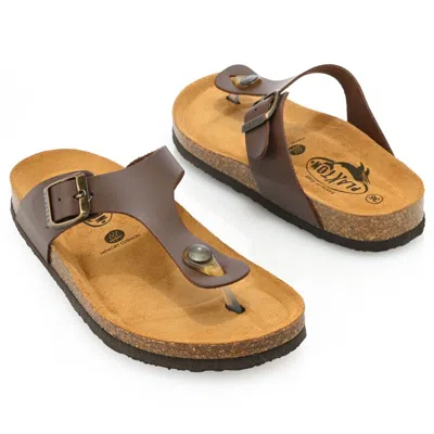 Plakton Bolero Adjustable Slide-on Sandals In Brown