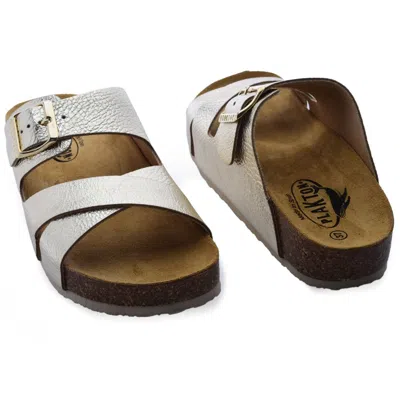 Plakton Boludo Slide-on Adjustable Sandals In Gold