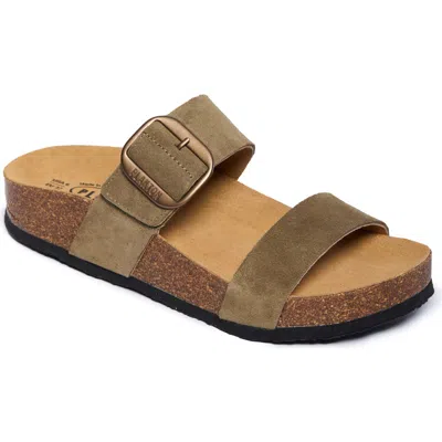 Plakton Claire Double Strap Slide Sandal In Brown