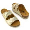 Plakton Cora Slide-on Dual Strap Adjustable Sandals In Multi