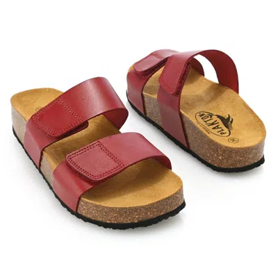 Plakton Cult Dual Strap Adjustable Slide-on Sandals In Red