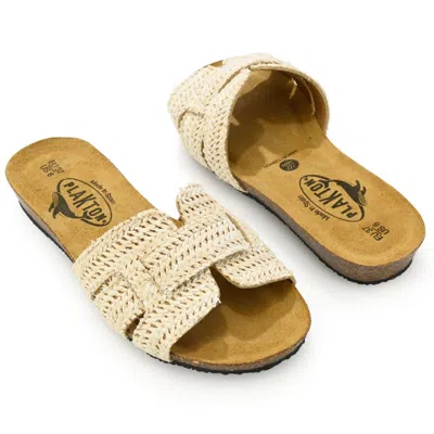 Plakton Fiji Slide-on Raffia Sandals In Multi