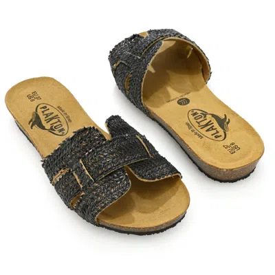 Plakton Fiji Slide-on Raffia Sandals In Multi