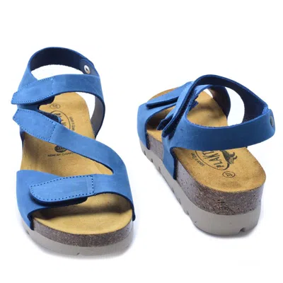 Plakton Jane Adjustable Wedge Sandals In Blue