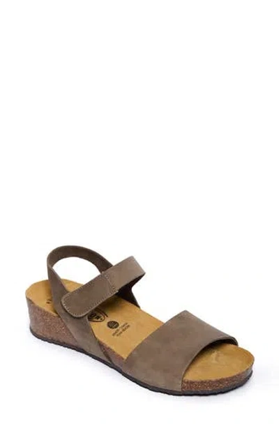 Plakton Luna Sandal In Nobuck Kaki