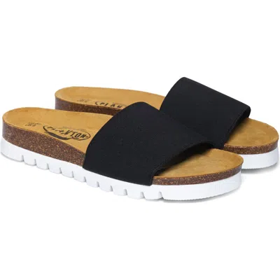 Plakton Solid Slide Sandal In Black