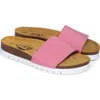 Plakton Solid Slide Sandal In Pink