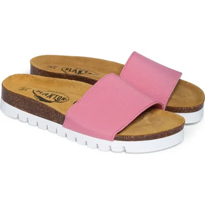 Plakton Solid Slide Sandal In Pink