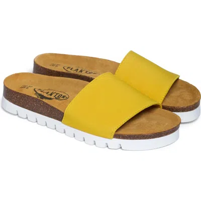 Plakton Solid Slide Sandal In Yellow