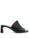 Plan C 50mm Leather Mules In Black