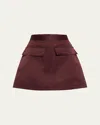 Plan C A-line Satin Mini Skirt