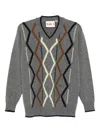 Plan C Argyle-knit Jumper In Gray