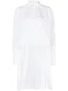 Plan C Asymmetric-hem Cotton Shirt In White