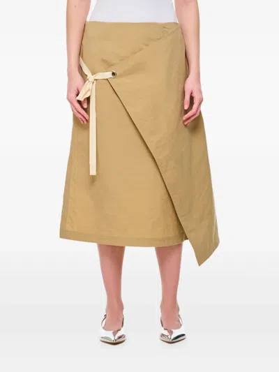 PLAN C ASYMMETRIC MIDI SKIRT