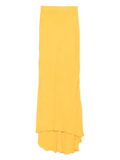 Plan C Asymmetric Skirt In Yellow
