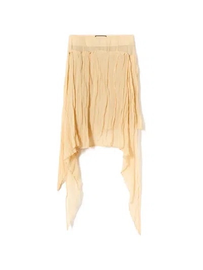 Plan C Asymmetric Skirt In Yellow