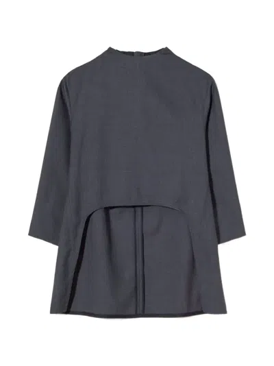 Plan C Asymmetric Tunic Top In Gray