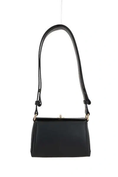 Plan C Mini Turn-lock Leather Shoulder Bag In 00n99 Black