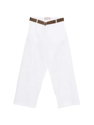 Plan C Belt Trousers In White