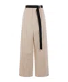 Plan C Belted Canvas Trousers In Nude