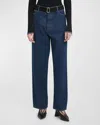 Plan C Belted Wide-leg Denim Trousers In Indigo