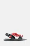 Plan C Black Cord Sandals In Black