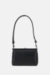 Plan C Black Leather Small Shoulder Bag In Black