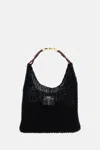 Plan C Black Logo-patch Shoulder Bag In Black