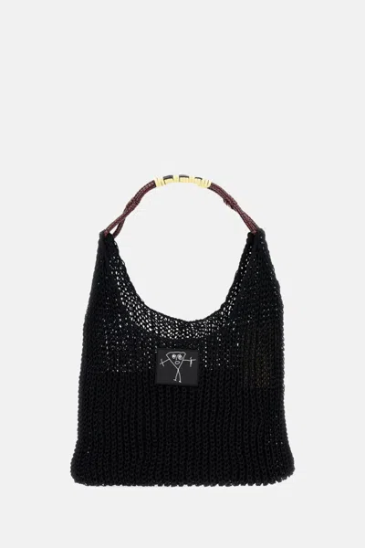 Plan C Black Logo-patch Shoulder Bag