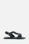 Plan C Black Open-toe Sandals In Black
