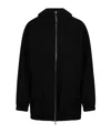 Plan C Black Scuba Hooded Jacket In Black