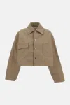 Plan C Blend Cotton Jacket In Brown