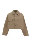 Plan C Blend Cotton Jacket In Brown