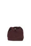 Plan C Bordeaux Round Bag With Drawstring Closure In Burgundy