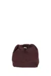 Plan C Bordeaux Round Bag With Drawstring Closure In White