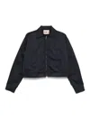 Plan C Satin Duchess Jacket In Dark Blue